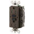 HUBBELL GFSG5362 GFCI Receptacle,20A,125VAC,5-20R,Brown