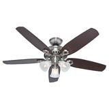 HUNTER 53237 Decorative Ceiling Fan, 52" Blade Dia., 1 Phase, 120V AC