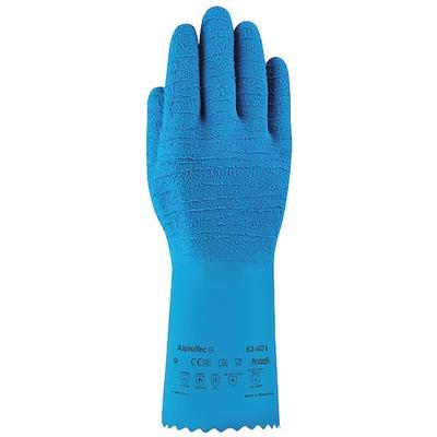 ANSELL 62-401 AlphaTec Chemical Resistant Gloves, Natural Rubber Latex, 13 in