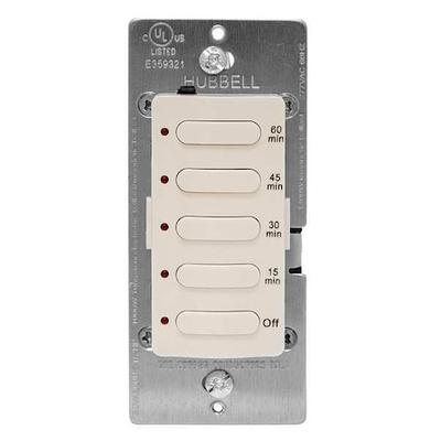 HUBBELL WIRING DEVICE-KELLEMS DT5060LA Timer,Electronic,120/277V,Light Almond