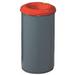 JUSTRITE 26455 55 gal Round Trash Can, Red/Gray, 23 3/4 in Dia, None, Steel
