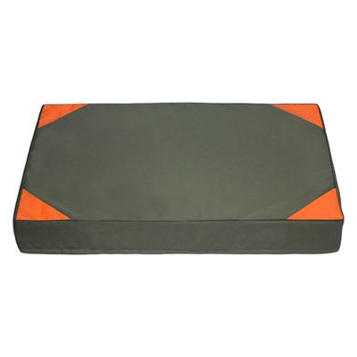 Outdoor Memory Foam Dog Bed - Olive / Orange 100x70x12cm (LxWxH)