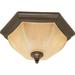 Nuvo Lighting 60056 - 2 Light Copper Bronze Champagne Washed Linen Glass Shade Ceiling Light Fixture (60-056)