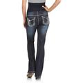 Maternity Full-Panel Waterfall Embellished Bootcut Jeans with Flap Back Pocket