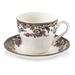 Spode Delamere Teacup & Saucer 7 Oz Ceramic/Earthenware & Stoneware in Gray/White | 3 H in | Wayfair 4025078