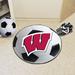FANMATS NCAA University of Wisconsin Soccer 27 in. x 27 in. Non-Slip Indoor Only Mat Synthetics in Red | 27 W x 27 D in | Wayfair 1644