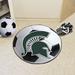 FANMATS NCAA Michigan State University Soccer 27 in. x 27 in. Non-Slip Indoor Only Mat Synthetics in Brown/Green | 27 W x 27 D in | Wayfair 4529