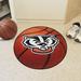 FANMATS NCAA University of Wisconsin Basketball 27 in. x 27 in. Non-Slip Indoor Only Mat Synthetics in Black/Brown/Red | 27 W x 27 D in | Wayfair