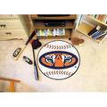 FANMATS NCAA Auburn University Baseball 27 in. x 27 in. Non-Slip Indoor Only Mat Synthetics in Blue/Brown/Orange | 27 W x 27 D in | Wayfair 5140