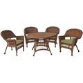 Jeco Inc. Round 4 - Person 44.5" Long Outdoor Dining Set Wicker/Rattan | Wayfair W00205D-C-G-FS029