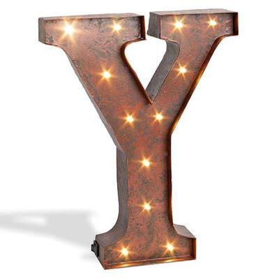 Gerson 92693 - 92669Y Rustic Brown Lighted Letters and Symbols