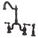 Kingston Brass English Country Bridge Faucet w/ Accessories, Ceramic in Brown | 8 W x 8.25 D in | Wayfair KS7755ALBS