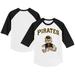 Youth Tiny Turnip White/Black Pittsburgh Pirates Teddy Boy 3/4-Sleeve Raglan T-Shirt