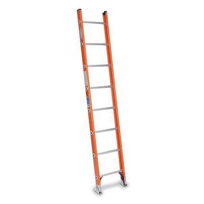 WERNER D6208-1 Straight Ladder, Fiberglass, 300 lb. Load Capacity