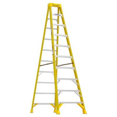 WERNER 6310 10 ft Fiberglass Stepladder, 375 lb Capacity