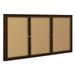 MOORECO 94PC2-I Enclosed Bulletin Board,Coffee,3 Door