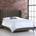 Wayfair Custom Upholstery™ Elsa Tufted Upholstered Low Profile Standard Bed Upholstered, Linen in Brown | 44 W x 80 D in CSTM1506 22037572