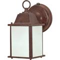 Nuvo Lighting 62528 - 1 Light 4" Old Bronze Frosted Glass Shade Outdoor Wall Lantern Light Fixture with Photocell (60-2528)