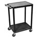 ZORO SELECT STC22-B Utility Cart with Lipped Plastic Shelves, Flat, 2 Shelves,