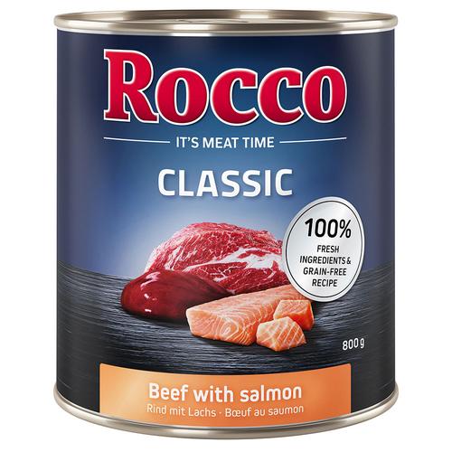 12x800g Classic Rind mit Lachs Rocco Hundefutter nass