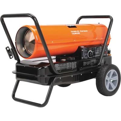 DAYTON 3VE50 Portable Oil & Kerosene Torpedo Heater, 2.5 A, 2900 sq ft Heating