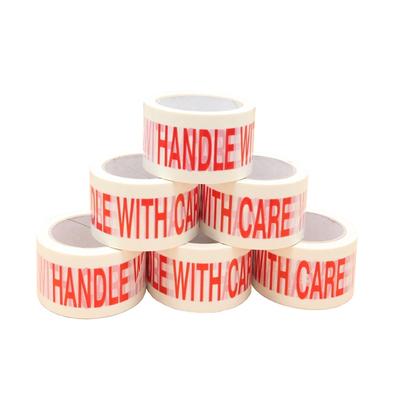6 x Warning tape 'HANDLE WITH CARE' 50mm x 66m