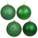 Vickerman 315729 - 6" Green Shiny Matte Glitter Sequin Ball Christmas Tree Ornament (4 pack) (N591504BX)