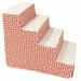 Majestic Pet Products Towers 4 Step Pet Stair Fabric in Orange/Pink/Brown | 20 H x 16 W x 24 D in | Wayfair 78899567541