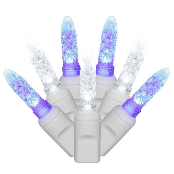 Vickerman 178201 - 70 Light 9' White Wire Blue / Pure White LED Icicle Light Christmas Light String Set with 3.5" Spacing (X6W3112)