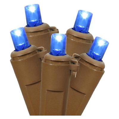 Vickerman 208397 - 150 Light Brown Wire Blue 2' x 8' Wide Angle LED Net Light Christmas Light String Set (X4B2812)