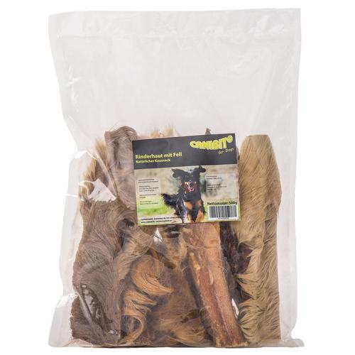 2x500g Rinderhaut mit Fell Caniland Hundesnack