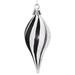 Vickerman 338674 - 8" Black / Silver Candy Glitter Swirl Drop Christmas Tree Ornament (M132577)