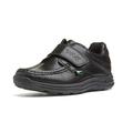 Kickers Junior Boy's Reasan Single Strap Black Leather School Shoes, Black, 2 UK