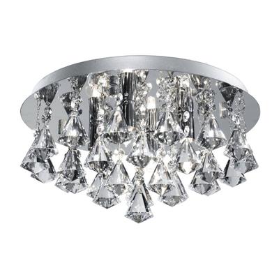 Searchlight Deckenlampe Hanna, Kristall Diamantform 35cm chrom