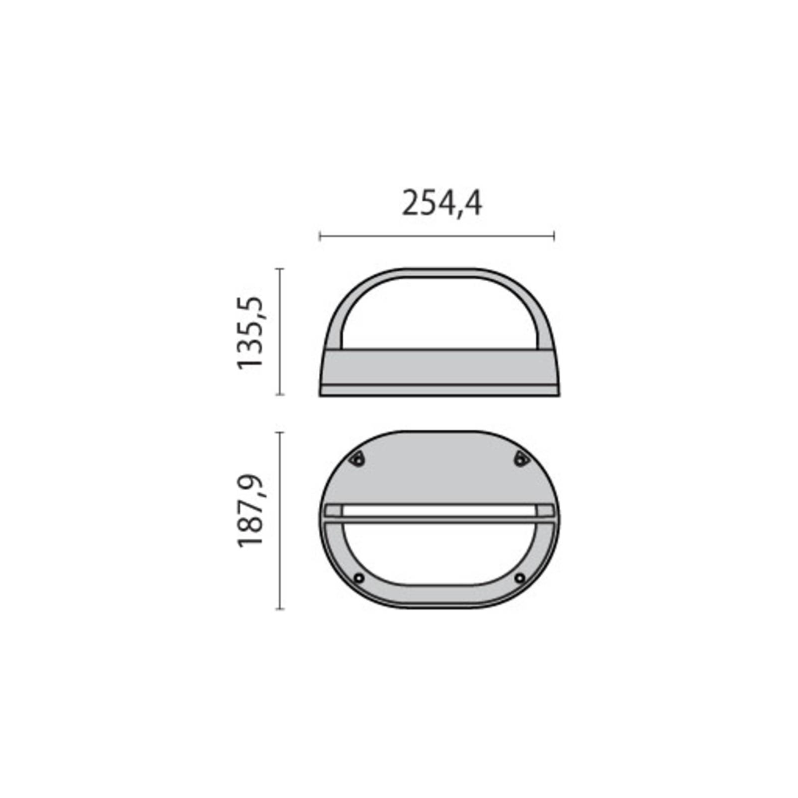 Performance in Lighting Aussenwandleuchte EKO, alu / grau / zink, Aluminium, Modern, Wandleuchte außen