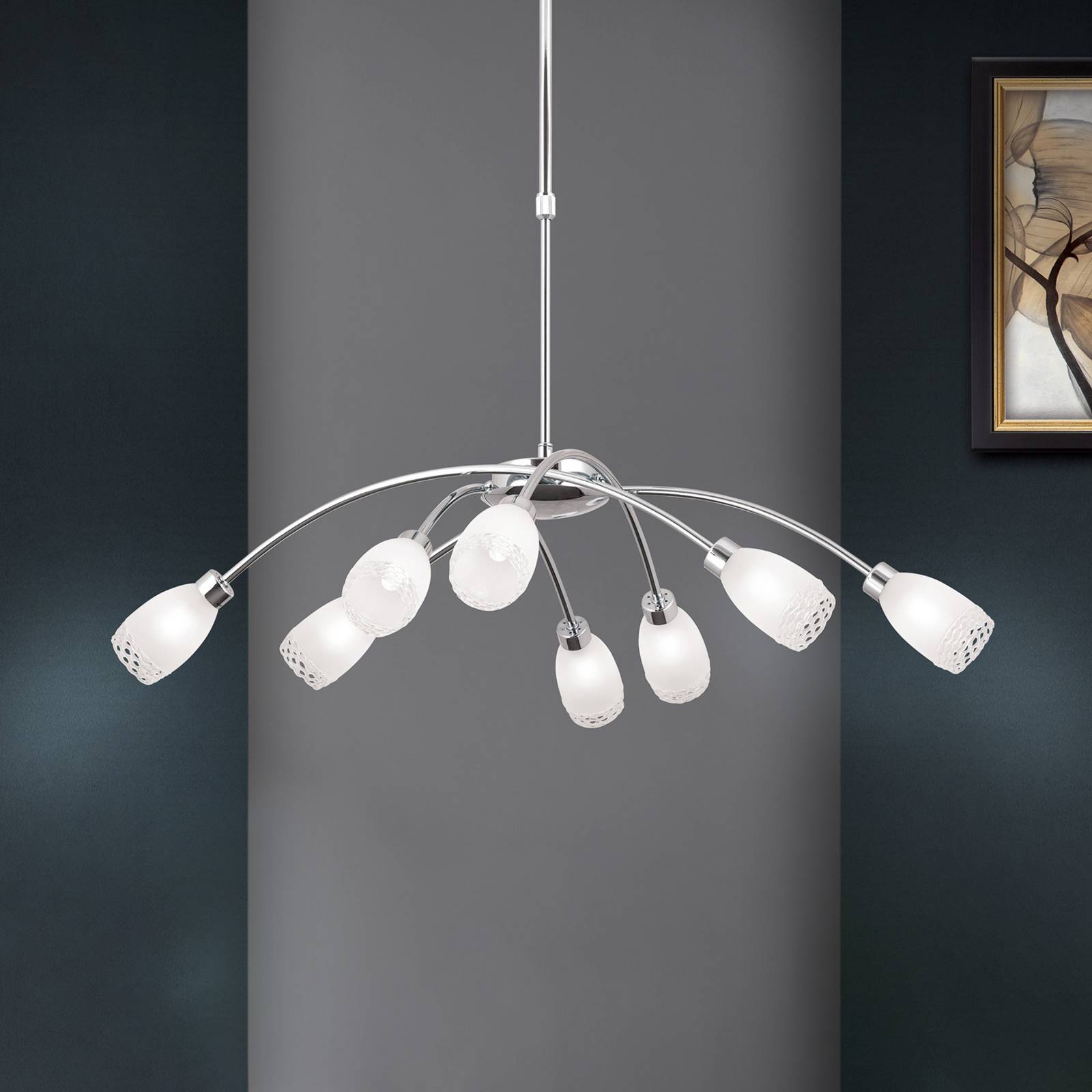 ORION Hängelampe MARISA, dimmbar, chrom / silber, für Wohn- / Esszimmer, Metall, Modern, Pendelleuchte