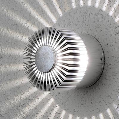 Konstsmide LED-Außenwandlampe Monza Strahlen rund silber 9cm