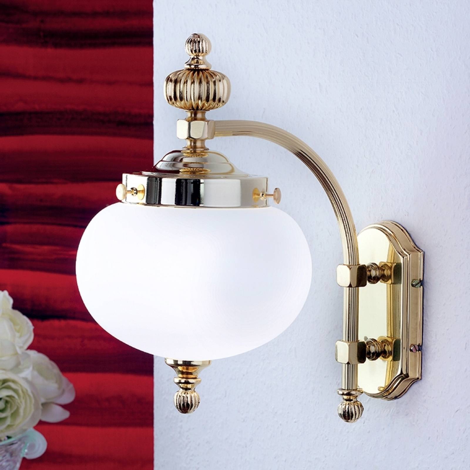 ORION Wandlampe DELIA, dimmbar, messing / gold, für Wohn- / Esszimmer, Antik, Wandleuchte, Wandlampe Innen