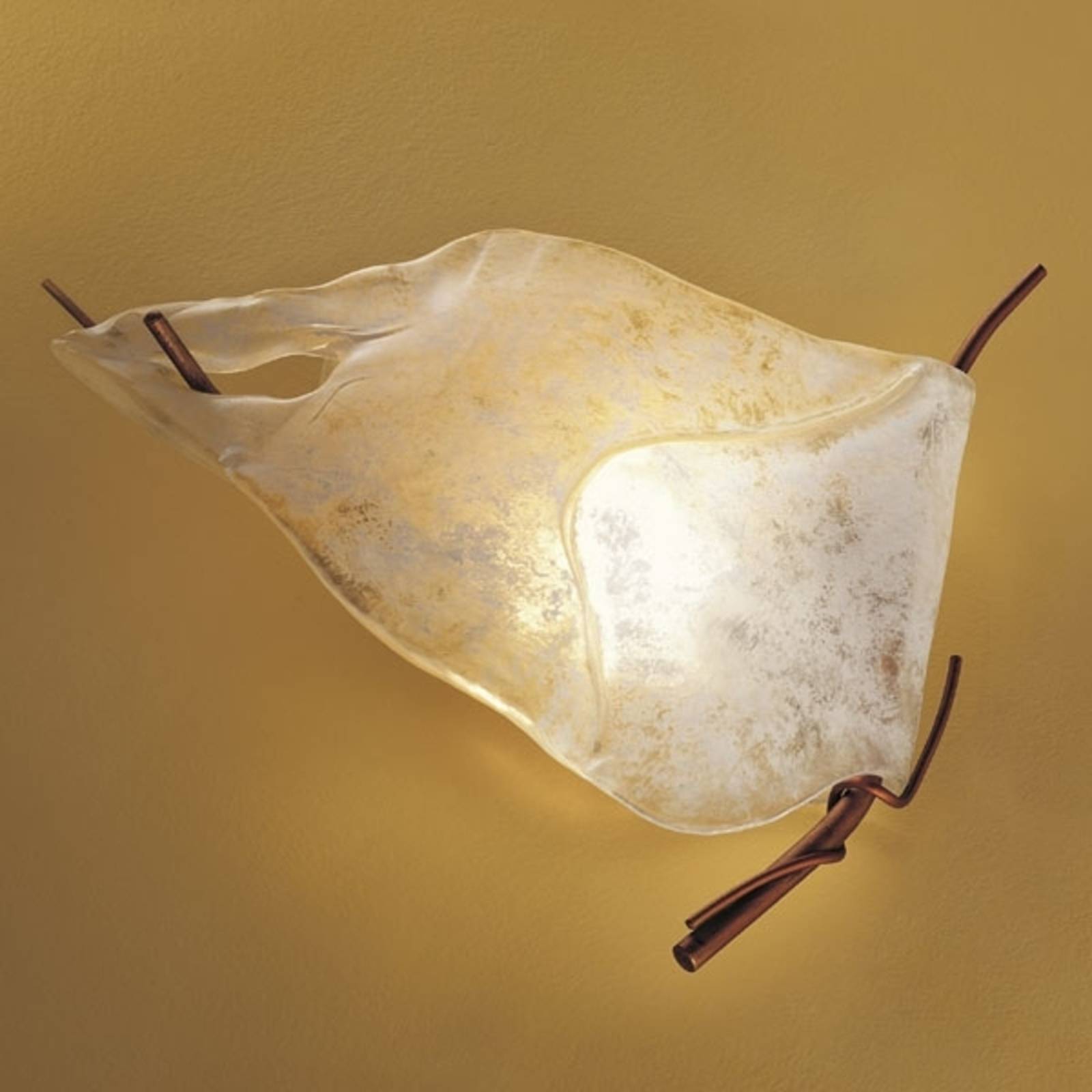 Sil-Lux Wandlampe FIRENZE, dimmbar, creme / amber, für Wohn- / Esszimmer, Metall, Design, Wandleuchte, Wandlampe Innen