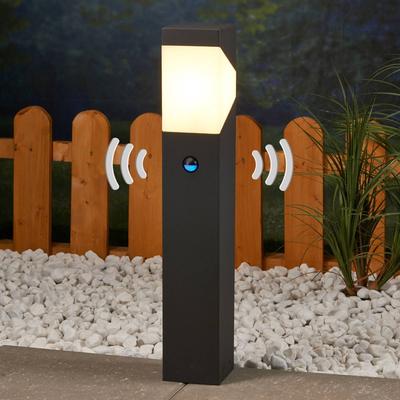 Lucande Sockelleuchte Kiran, 60 cm, Sensor, grau, IP44, E27 Image