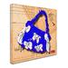 Trademark Fine Art "Bow Purse White on Blue" by Roderick Stevens Graphic Art on Wrapped Canvas Canvas | 14 H x 14 W x 2 D in | Wayfair