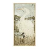 White Heron Framed Canvas - 31" x 16" - Ballard Designs 31" x 16" - Ballard Designs
