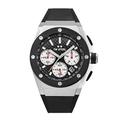 TW Steel Ceo Tech David Coulthard Edition Unisex Quartz Watch with Black Dial Chronograph Display and Black Silicone Strap CE4020