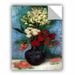 ArtWall Vase w/ Carnations & Other Flowers by Vincent Van Gogh Removable Wall Decal Canvas/Fabric in Blue/Red/Yellow | 18 H x 14 W in | Wayfair