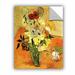 ArtWall Japanese Vase w/ Roses & Anemones by Vincent Van Gogh Removable Wall Decal Canvas/Fabric in Yellow | 24 H x 18 W in | Wayfair 0van039a1824p