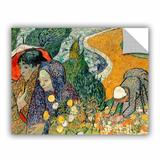 ArtWall Memory Of The Garden At Etten Ladies Of Arles by Vincent Van Gogh Removable Wall Decal Canvas/Fabric in White | 36 H x 48 W in | Wayfair