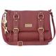 Catwalk Collection Handbags - Women's Leather Cross Body Bag - Medium Messenger Bag - Adjustable Shoulder Strap - ABBEY ROAD - Dark Red