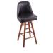 Holland Bar Stool Grizzly Swivel Bar Stool Wood/Upholstered in Black/Brown | 36 H in | Wayfair Griz36OSMed