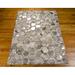Gray 63 x 0.25 in Area Rug - Everly Quinn Tonasket Geometric Handwoven Leather Silver/Beige/Gold Area Rug Leather | 63 W x 0.25 D in | Wayfair
