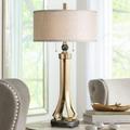 Uttermost Selvino 32 3/4" High Brushed Brass Column Table Lamp